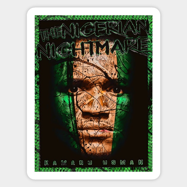 Kamaru Usman The Nigerian Nightmare Sticker by SavageRootsMMA